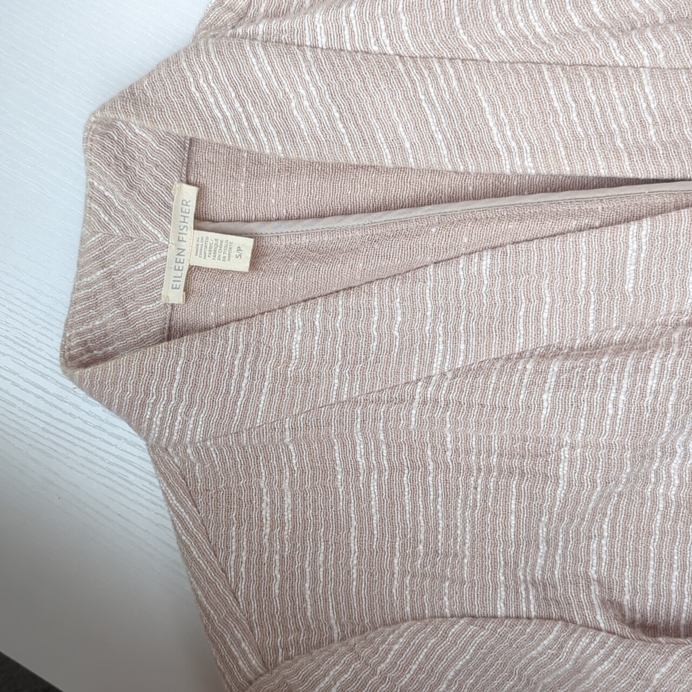 Eileen Fisher Rhythmic Cotton Slub Kimono Jacket in a natural beige color - Picture 12 of 13